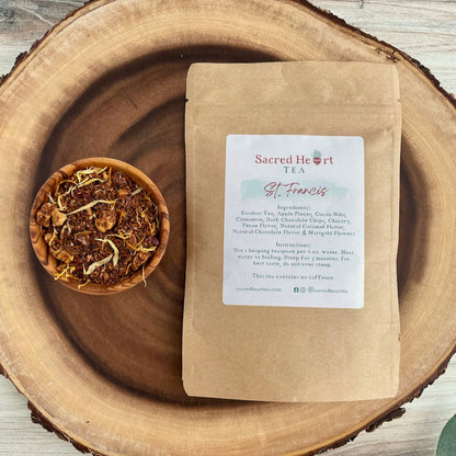 Saint Francis of Assisi – Rooibos Pecan Turtle Loose Leaf Tea | Chocolate Caramel Herbal Blend