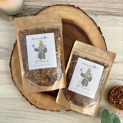 Saint Francis of Assisi – Rooibos Pecan Turtle Loose Leaf Tea | Chocolate Caramel Herbal Blend