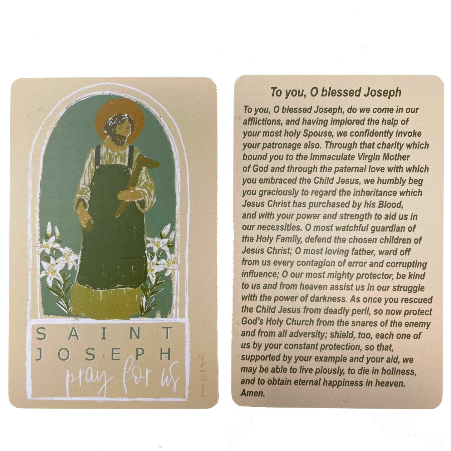 St. Joseph Prayer Cards - Durable Plastic Wallet Sized Holy Cards (Imperfect)