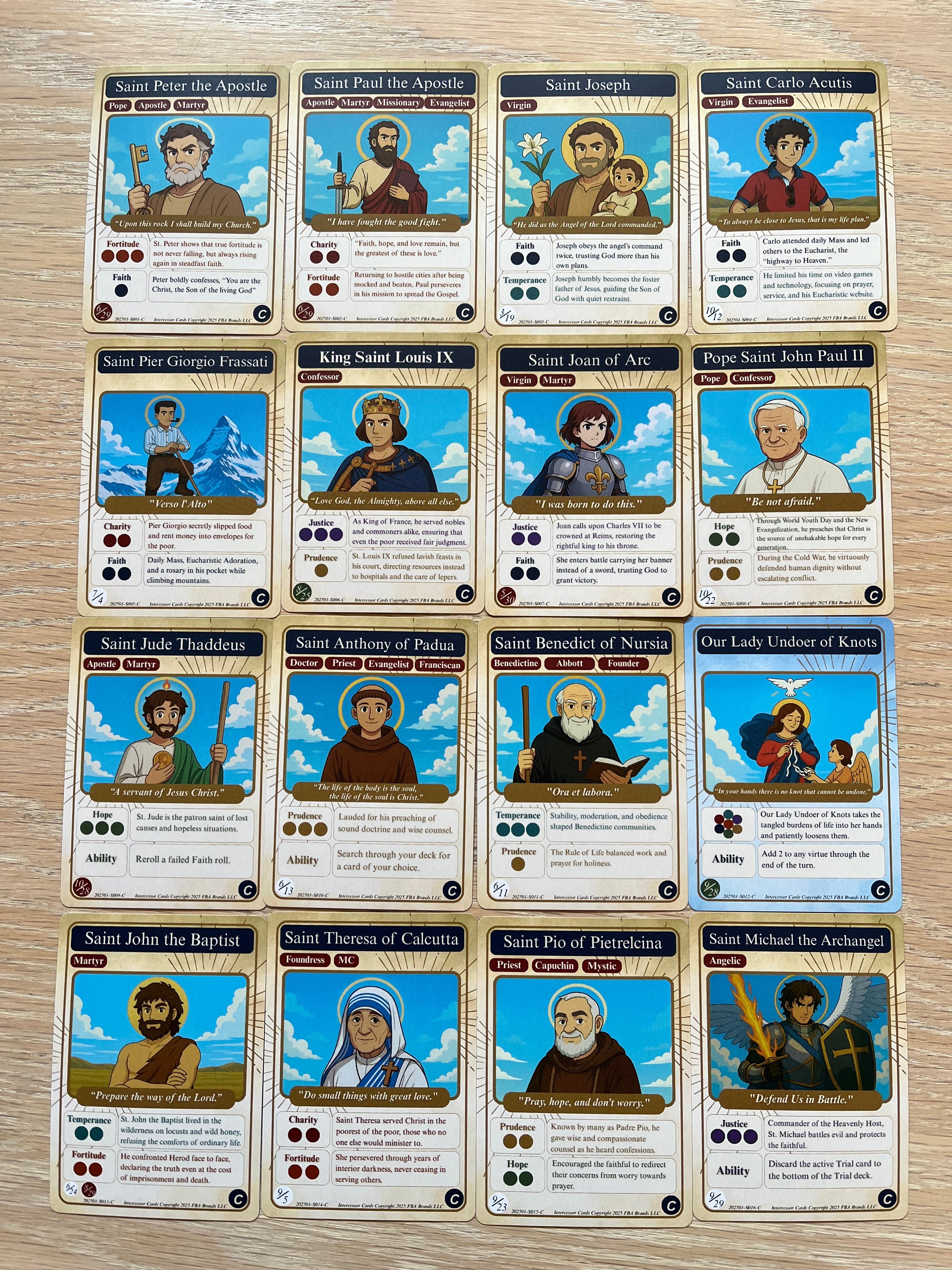 Kids Cards that have images of saints on them