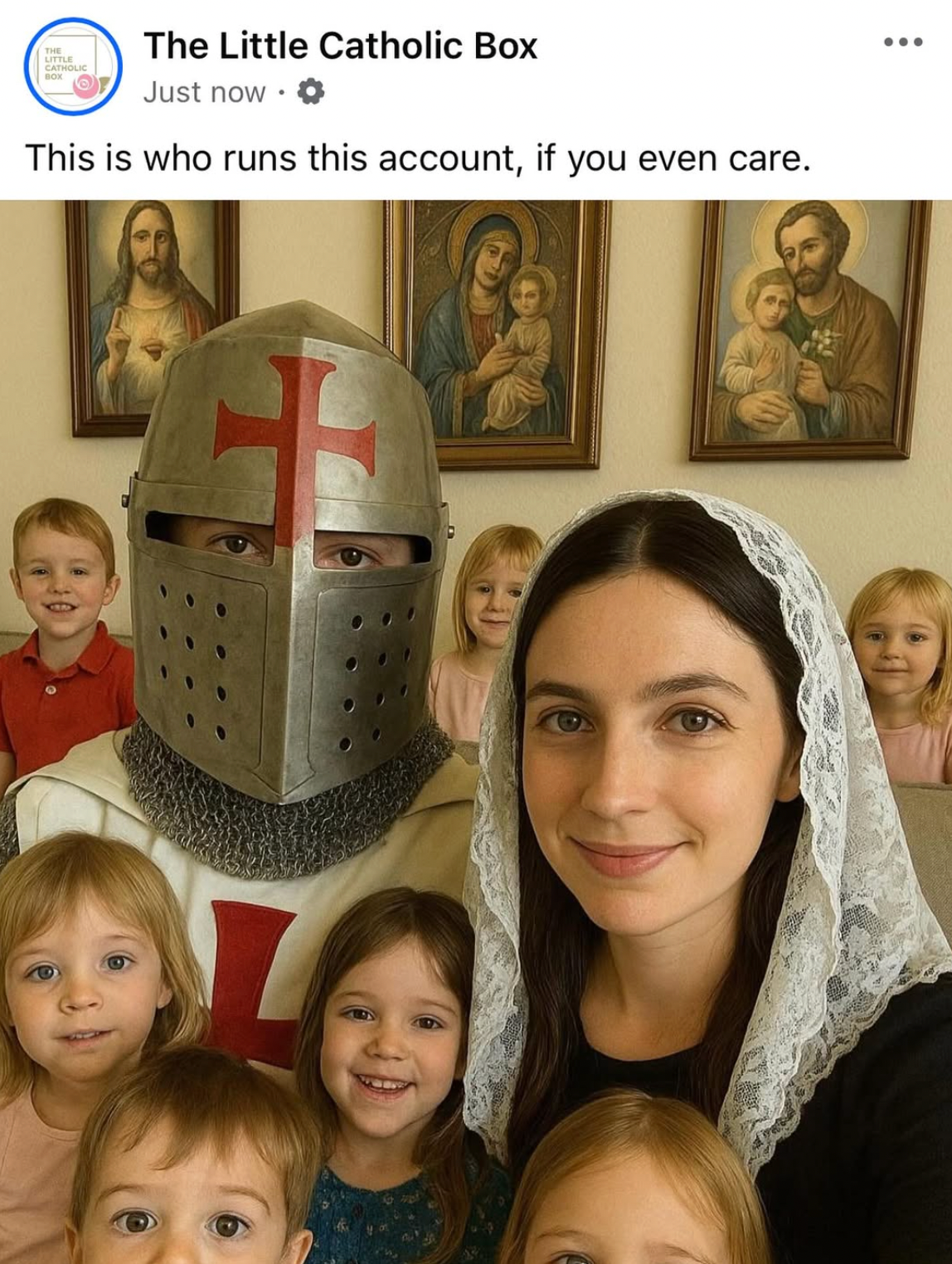 A comedic representation on the family that runs the account