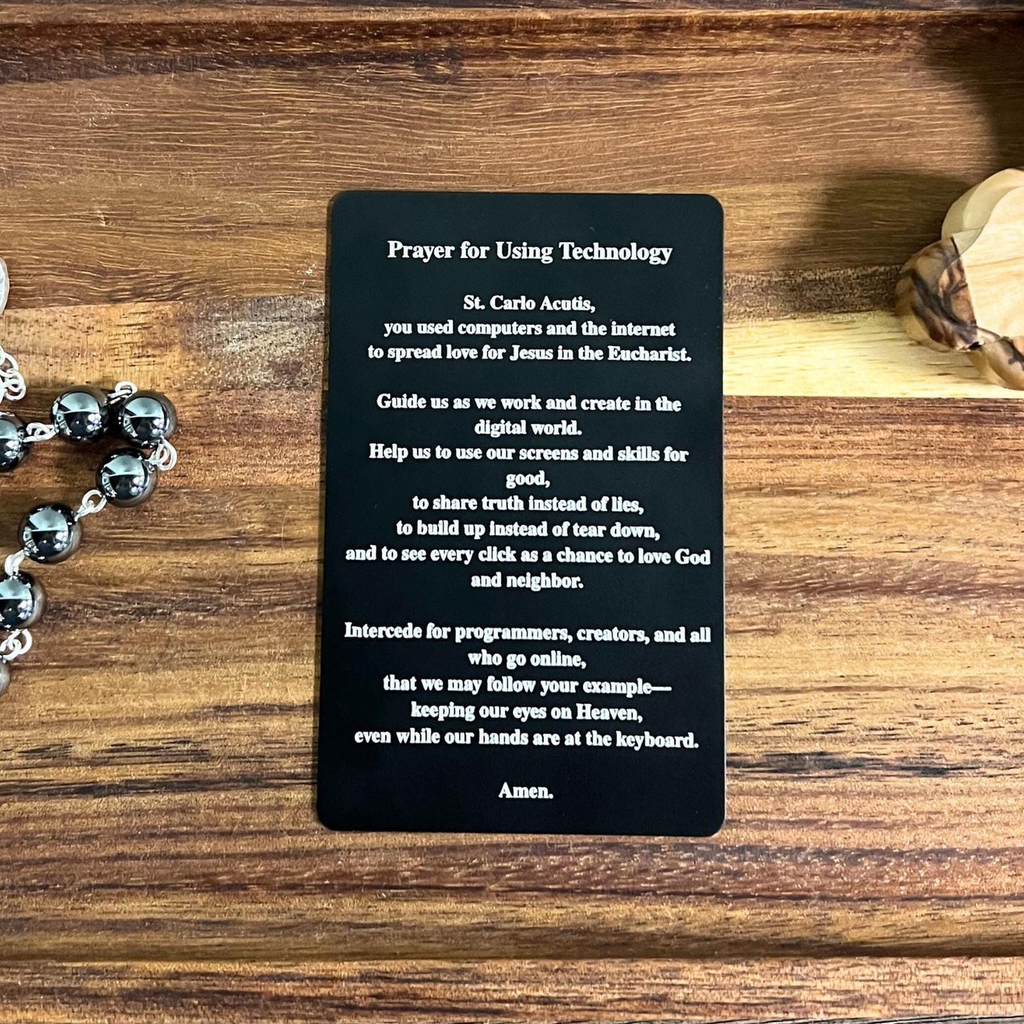 Carlo Acutis Metal Prayer Card